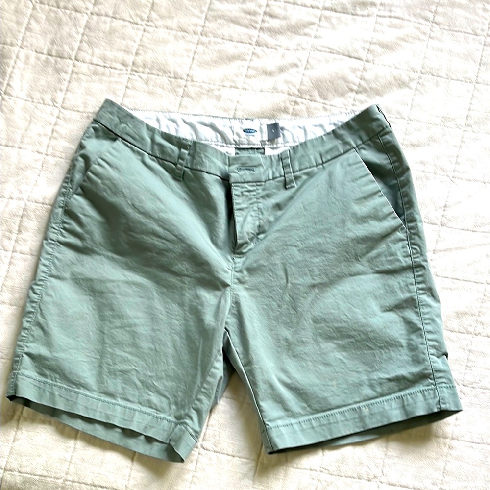 Old Navy Green Flat Front Shorts